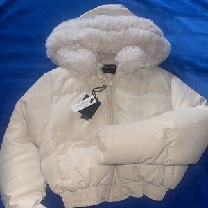 Cropped Hooded Puffer Jacket